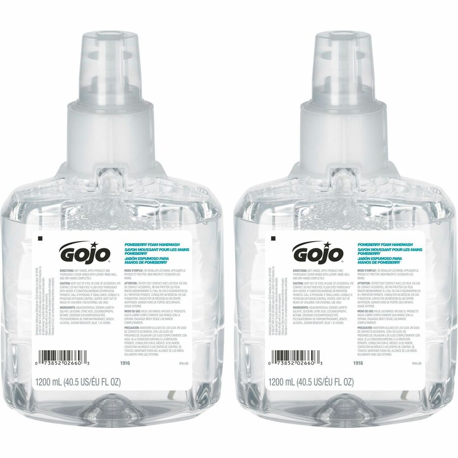 Gojo Antibacterial Foam Handwash, Refill, Plum, 1250ml Refill, 3/Carton