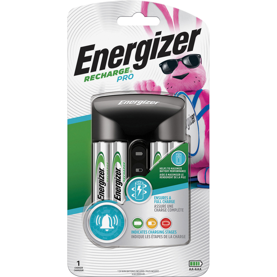 Energizer Rechargeable AA and AAA Battery Charger (Recharge Pro) with 4 AA  NiMH Rechargeable Batteries 