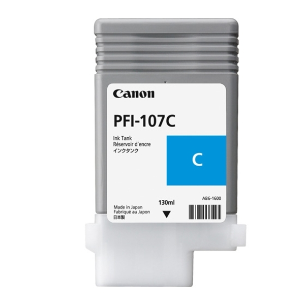 Canon PFI-107 Cyan Ink (130ml) for IPF670 / 680 / 685 / 770 / 780 / 785 (6706B001)