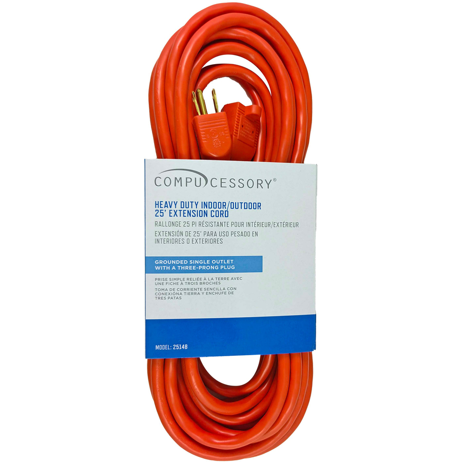 Heavy Duty 125V In/Out Extension Cord 25ft Orange - each