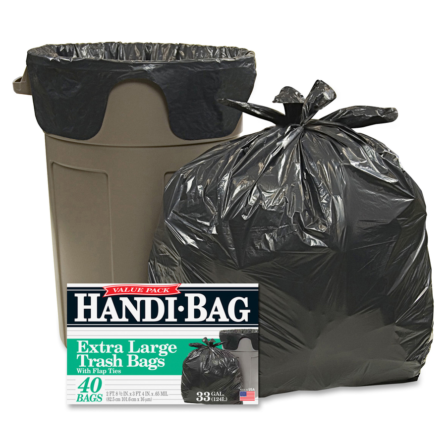 Hefty Medium Flap Tie Trash Bags, 24 bags, 8 Gallon