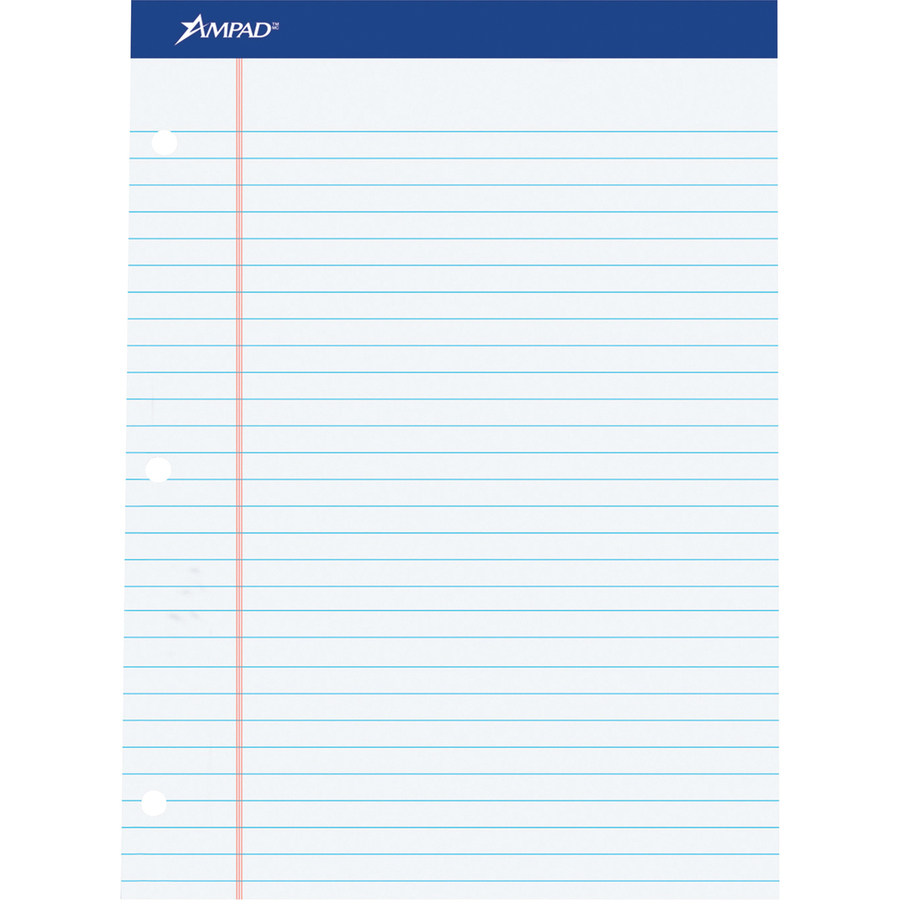 School Smart 3-Hole Punched Filler Paper, Letter Size, Blue, 100