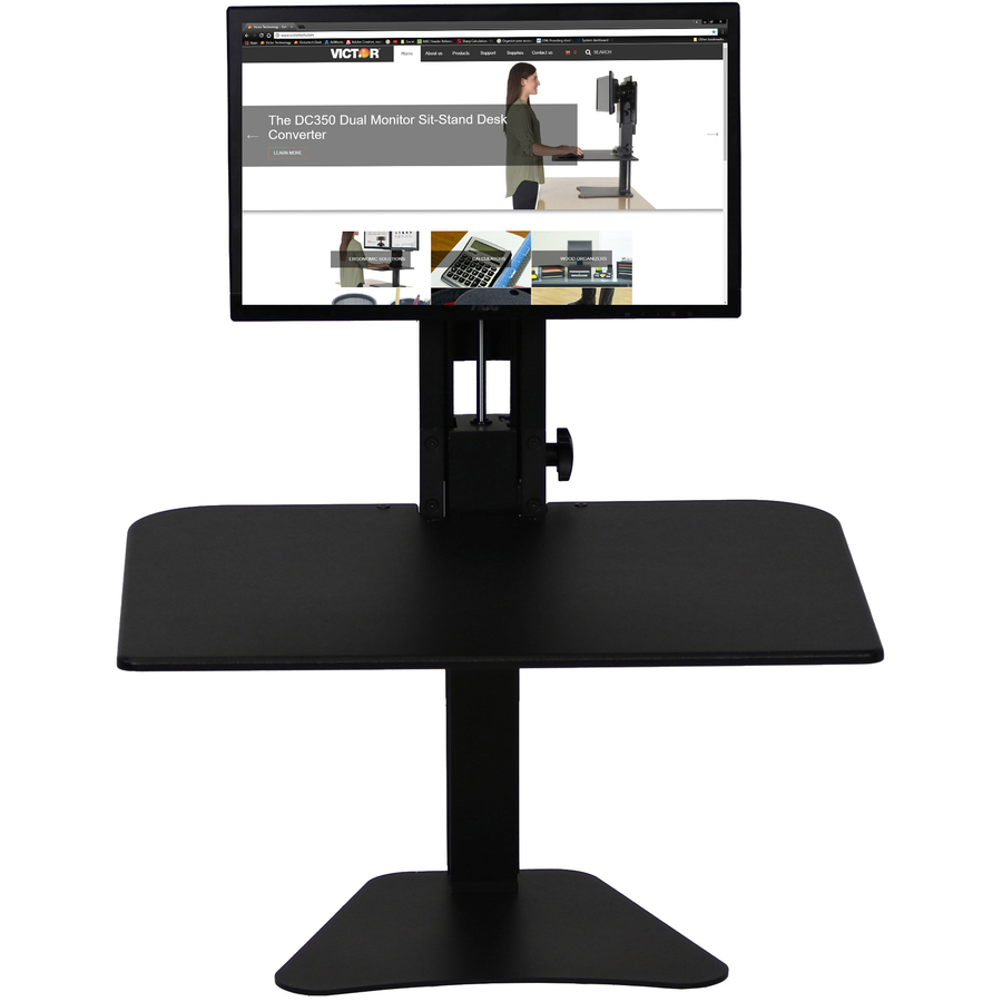 Victor High Rise Manual Standing Desk Workstation Single Monitor