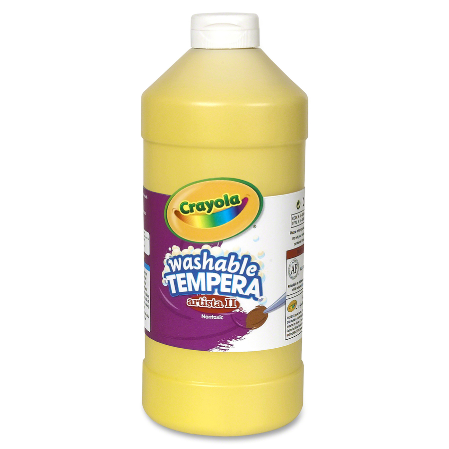 Crayola CYO543132034 Artista II Washable Tempera Paint, Yellow, 32 oz