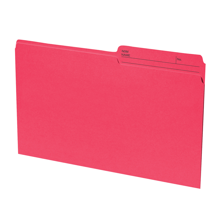 Basics® Coloured Reversible File Folders Legal Red 100/box