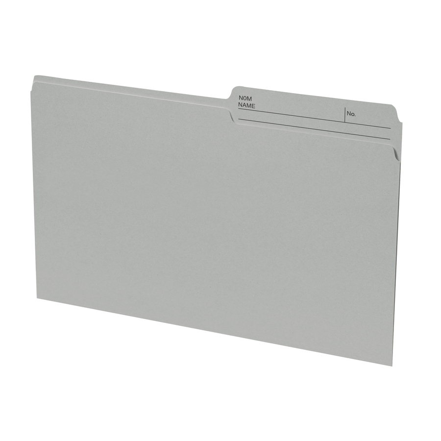 Basics® Coloured Reversible File Folders Legal Grey 100/box Mills