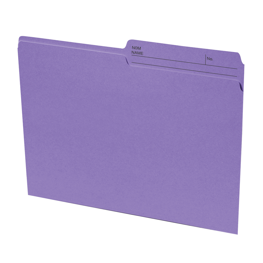 Chemises r&eacute;versibles en couleur de Basics, lettre, violet 100/boîte