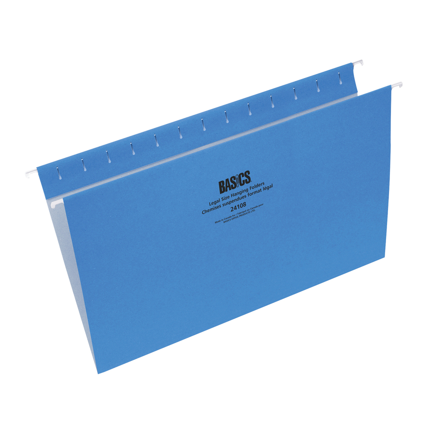Basics&reg; Coloured Hanging Folders Legal Blue 25/box