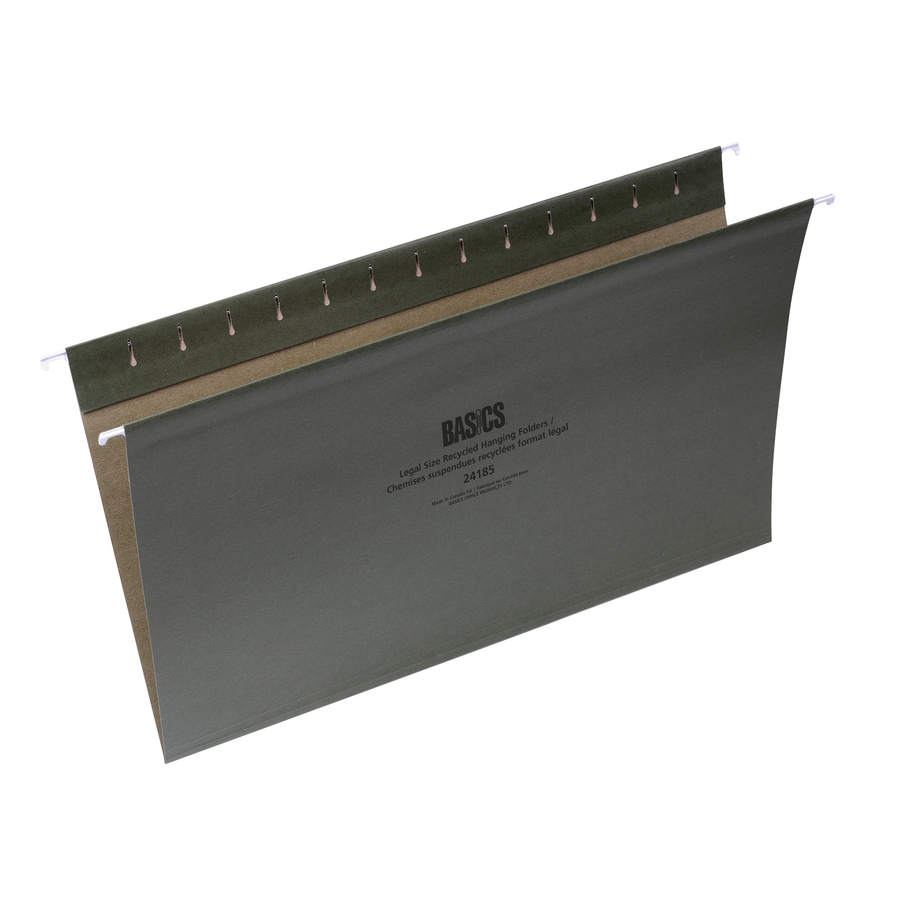 Basics&reg; Recycled Hanging Folders Legal Green 50/box