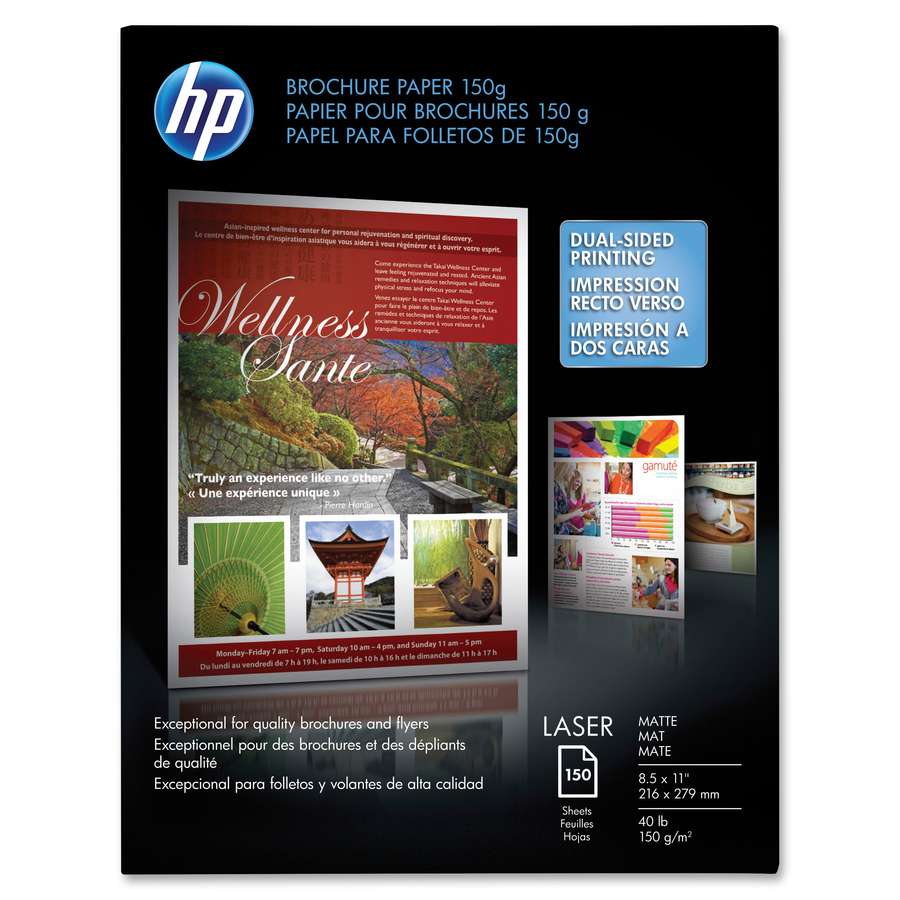 Brochure Paper,40 lb.,112 Bright,8-1/2"x11" ,150/PK,Matte/WE