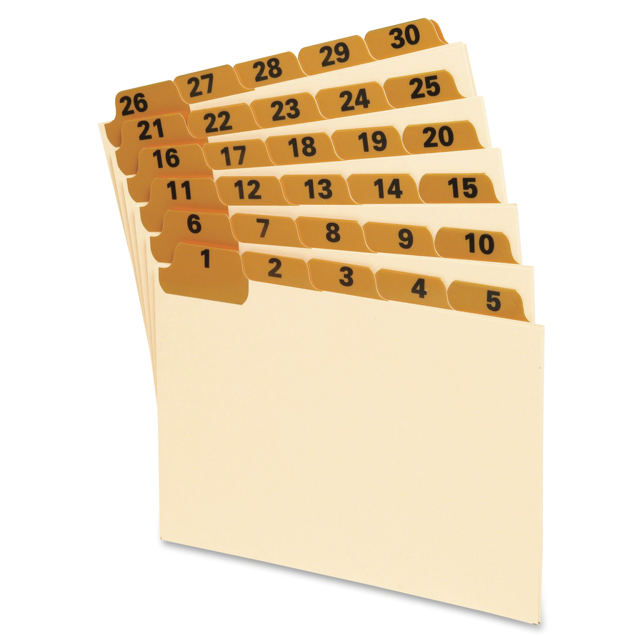 OXF04634 : Oxford™ Manila Index Card Guides With Laminated Tabs, 1/5 ...