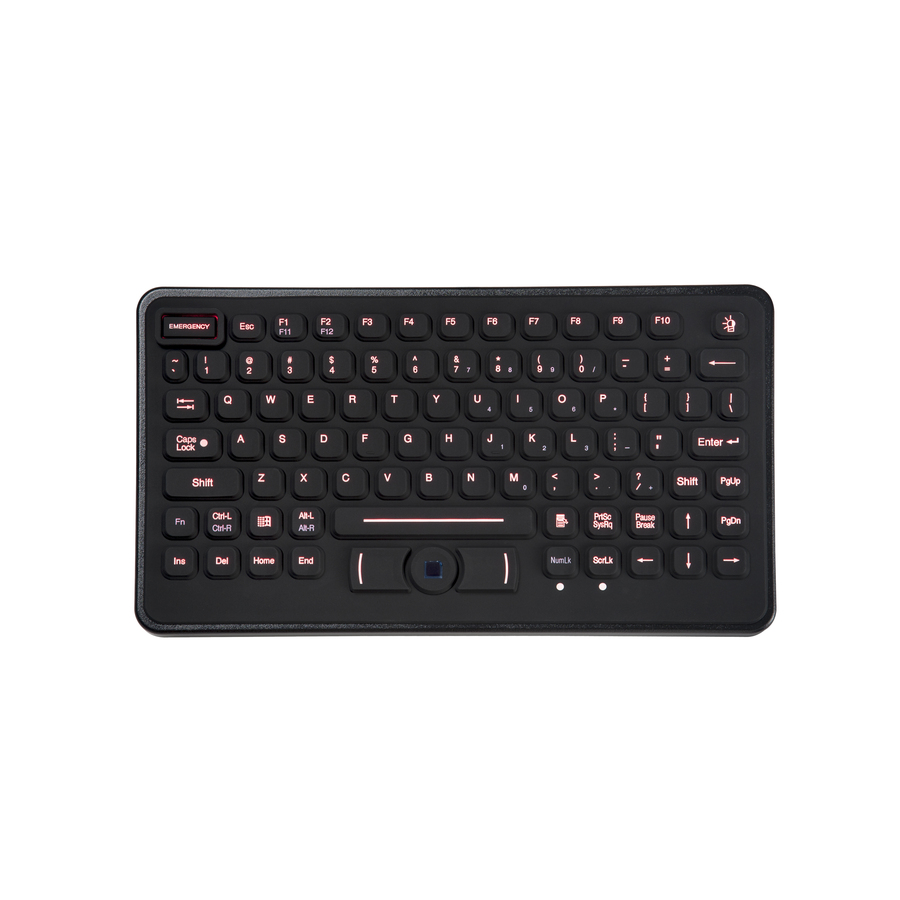 KEYBOARD; RUGGED 86 KEY KEYBOARD W/ NEMA 4 POINTING DEVICE AND RED BACKLIGHTING.