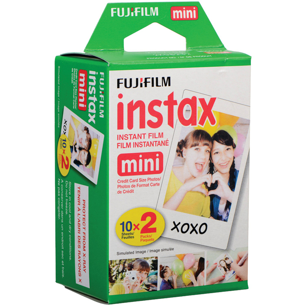 FUJIFILM Instax Mini Instant Film - Twin Pack 20 Exposures (White)