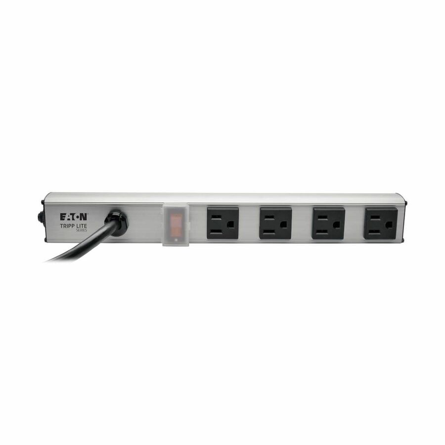 Tripp Lite 12" Power Strip with 4-outlets and 6-ft. Cord - NEMA 5-15P - 4 x NEMA 5-15R - 6 ft Cord - 15 A Current - 120 V AC Voltage - 1.80 kW - Rack-mountable