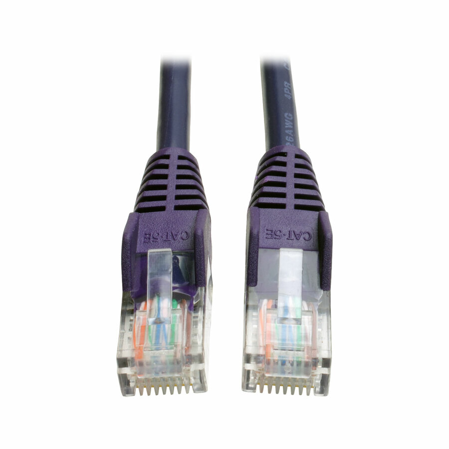 Tripp Lite Cat5e 350MHz Snagless Molded Patch Cable (RJ45 M/M) - Purple, 10-ft - 10 ft Category 5e Network Cable for Network Device - First End: 1 x RJ-45 Network - Male - Second End: 1 x RJ-45 Network - Male - 1 Gbit/s - Patch Cable - Purple