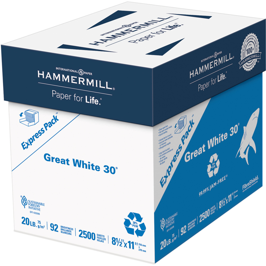 HAM67780 : Hammermill® Great White 30 Recycled Print Paper, 92 Bright ...