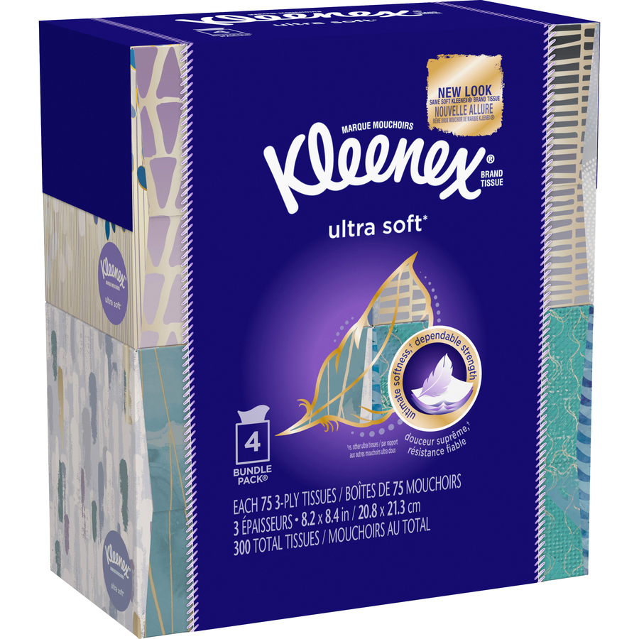 Kcc25830pk Scott® Kleenex Ultra Soft Facial Tissue 3 Ply White Absorbent Durable Soft