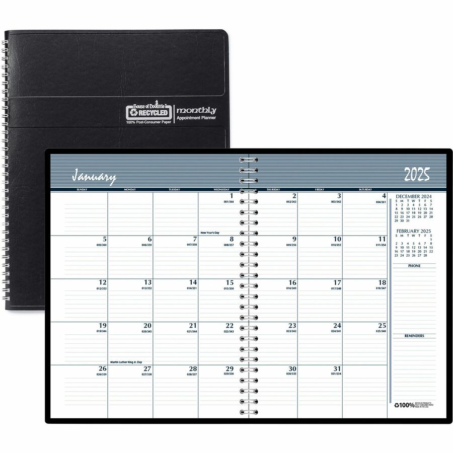 House of Doolittle Embossed Cover 14-month Monthly Planner ...