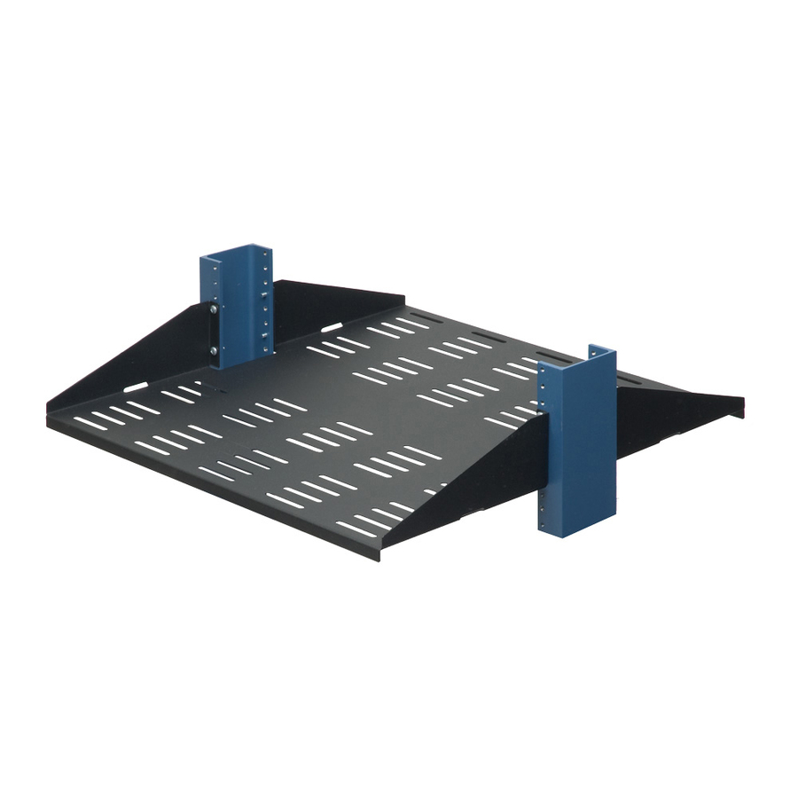 Black 3-post Rack Solutions rack shelf with 20 in mounting depth and 150 lb capacity