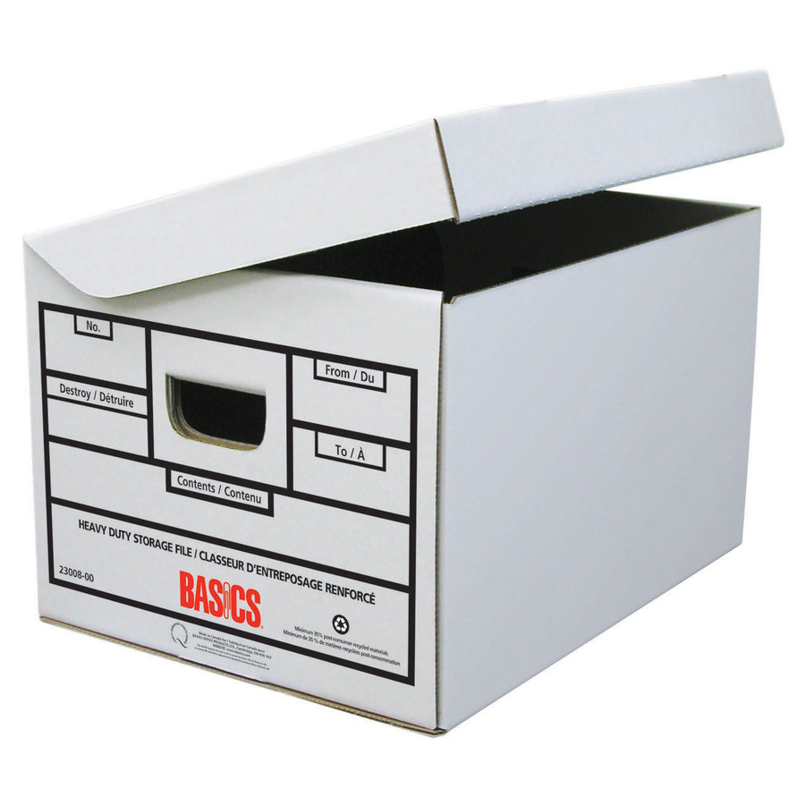 Basics® Heavy Duty AttachedLid Storage Boxes 12"W x 15"D x 10"H Oyster