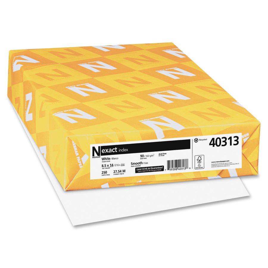 WAU40313 : Neenah Paper Exact Inkjet, Laser Index Paper - White - 90 ...