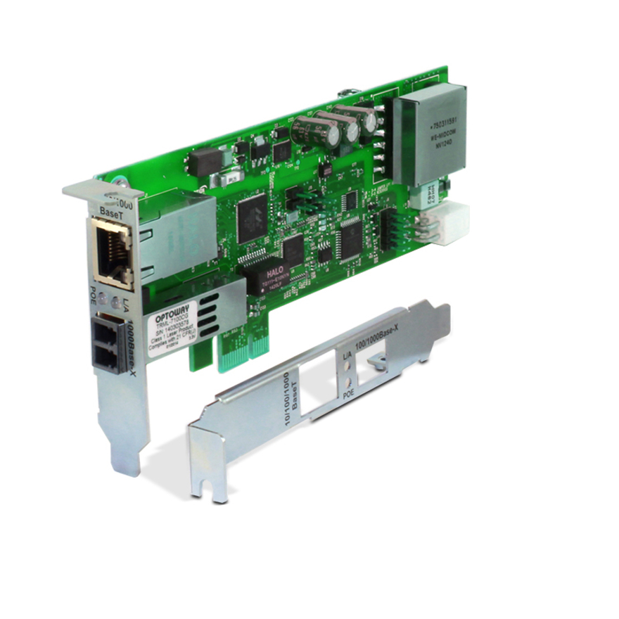 Lantronix N-GXE-POE-LC-01 PCIe Gigabit Ethernet fiber network interface card with PoE+