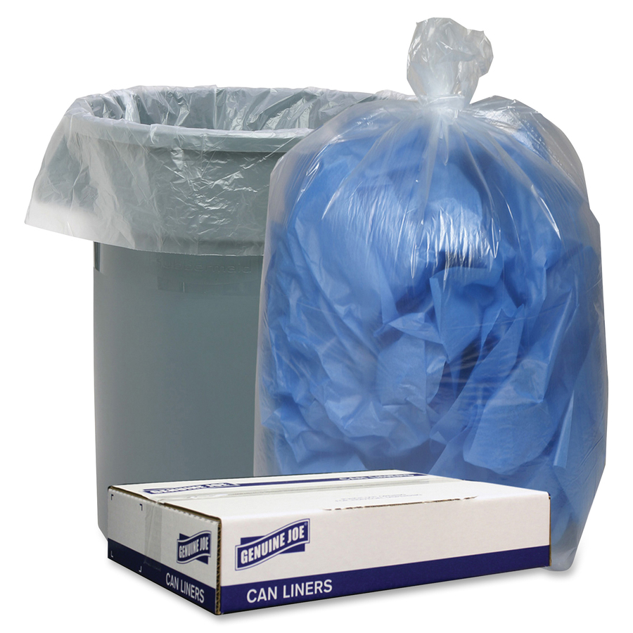 Heritage Linear Low-Density Can Liners, 40-45 gal, 1.3 mil, 40 x 46, Clear, 20/Roll, 5 Rolls/Carton
