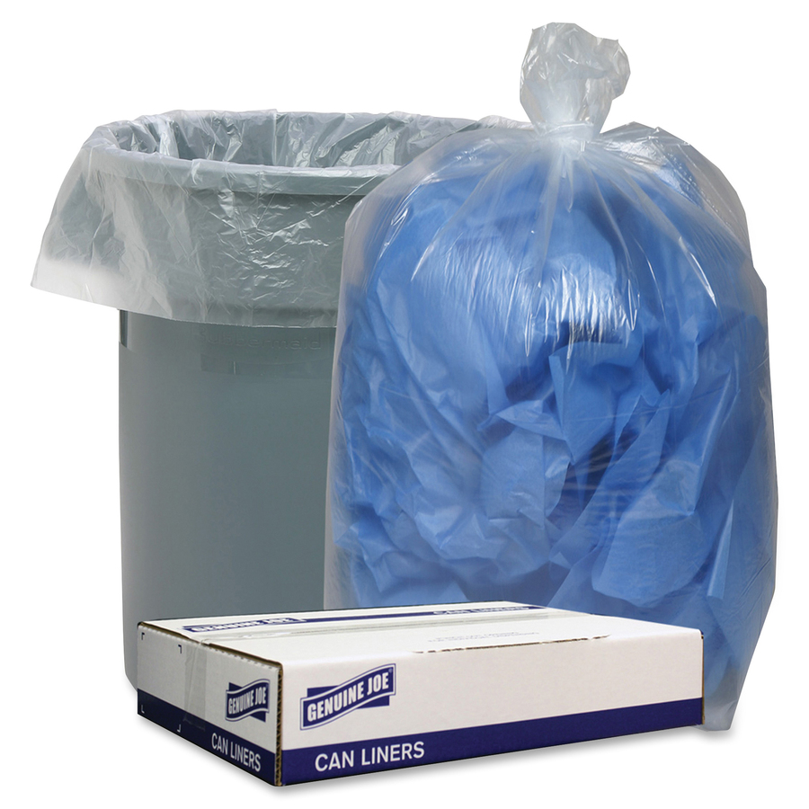 Nature Saver Black Low-density Recycled Can Liners - Extra Large Size - 60  gal Capacity - 38 Width x 58 Length - 1.25 mil (32 Micron) Thickness -  Low Density - Black - Plastic - 100/Carton - Cleaning Supplies - Recycled -  Filo CleanTech