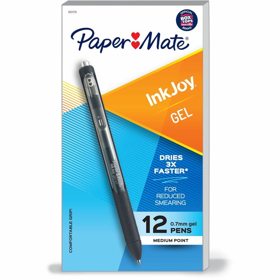 organiseren kanker strategie Paper Mate InkJoy Gel Pen - 0.7 mm Pen Point Size - Retractable - Black Gel-based  Ink - Black Barrel - 1 Dozen - Bluebird Office Supplies