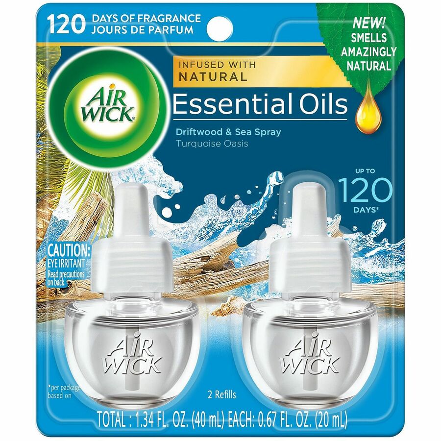 Air Wick® Scented Oil Refill, Fresh Waters, 0.67 oz, 2/Pack – Office Ready