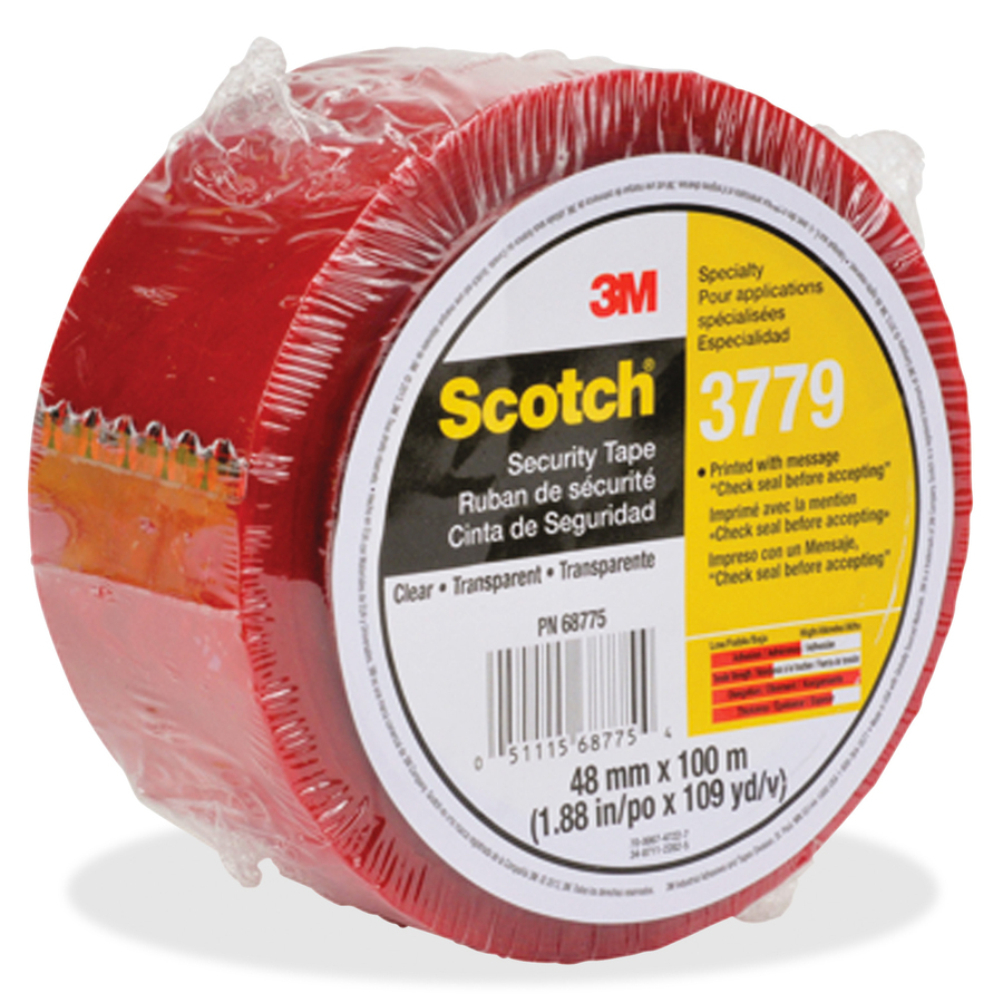 Scotch Printed Message Security Tape 1.89" (48 mm) Width x 109.4 yd