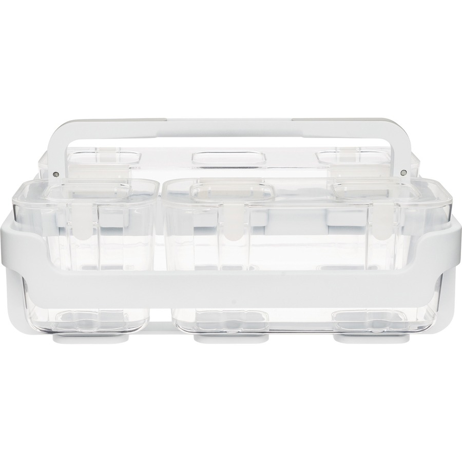 Clear Plastic Storage Box with Lid Carry Handle Small Large Tall Caddy  Container