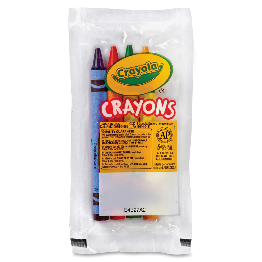 Crayola Set of Four Regular Size Crayons in Pouch - Red, Blue
