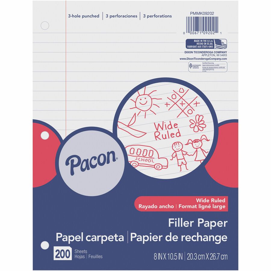 Wide-ruled Filler Paper, 200 Sheets
