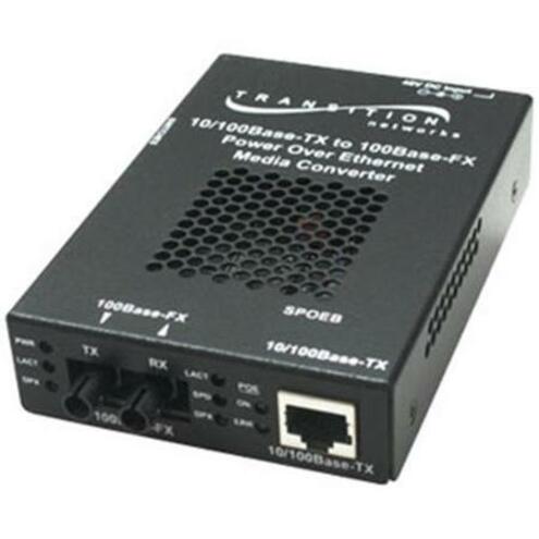Lantronix 10/100/1000BTX PoE to open SFP slot media converter for enterprise fiber uplinks