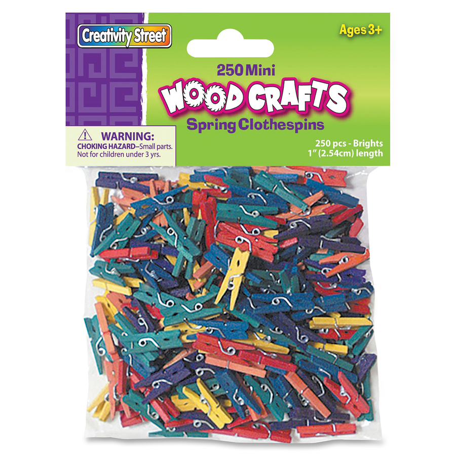 Woodcrafts Bright Mini Clothespins