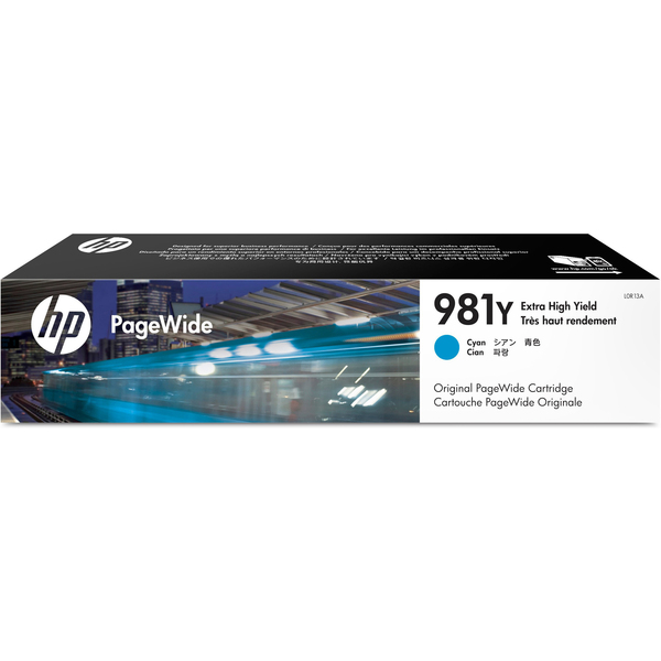 PageWide Cartridge, HP 981Y, 16,000 Page Yield, Cyan