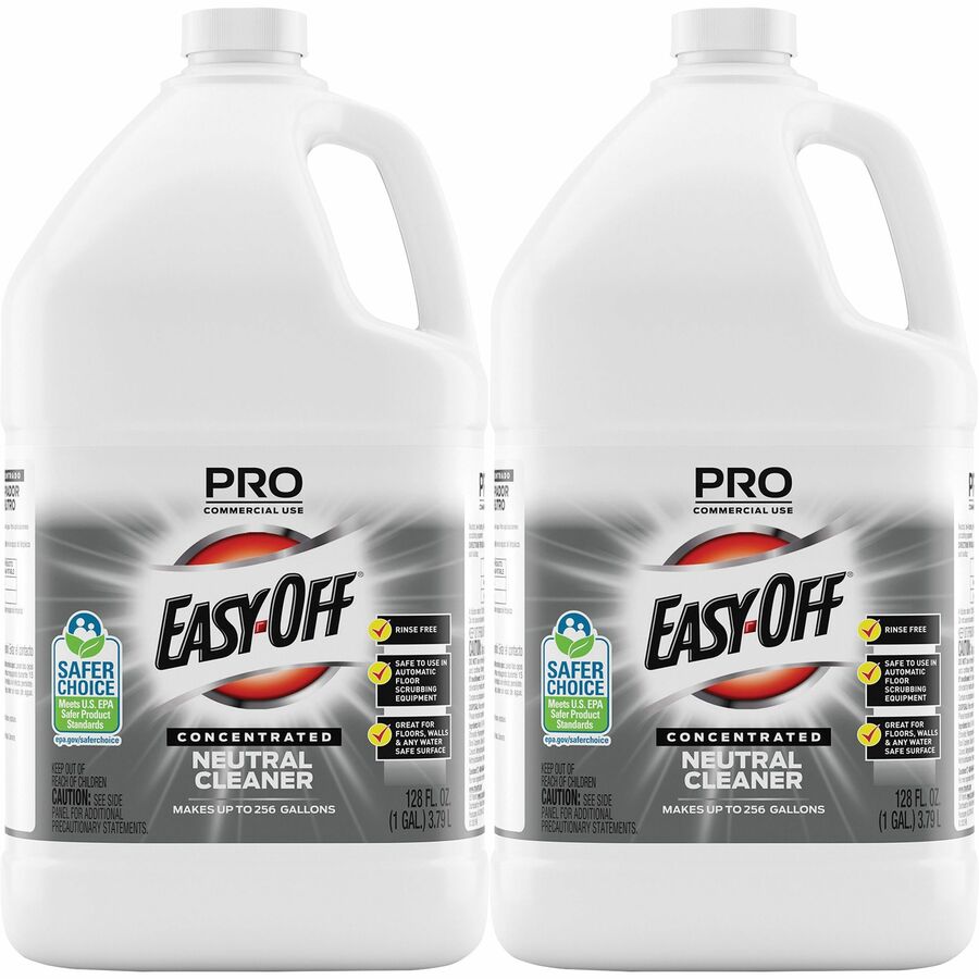 Professional Easy-Off Neutral Cleaner - For Multipurpose - Concentrate -  128 fl oz (4 quart) - Neutral Scent - 2 / Carton - Rinse-free, Non  Alkaline