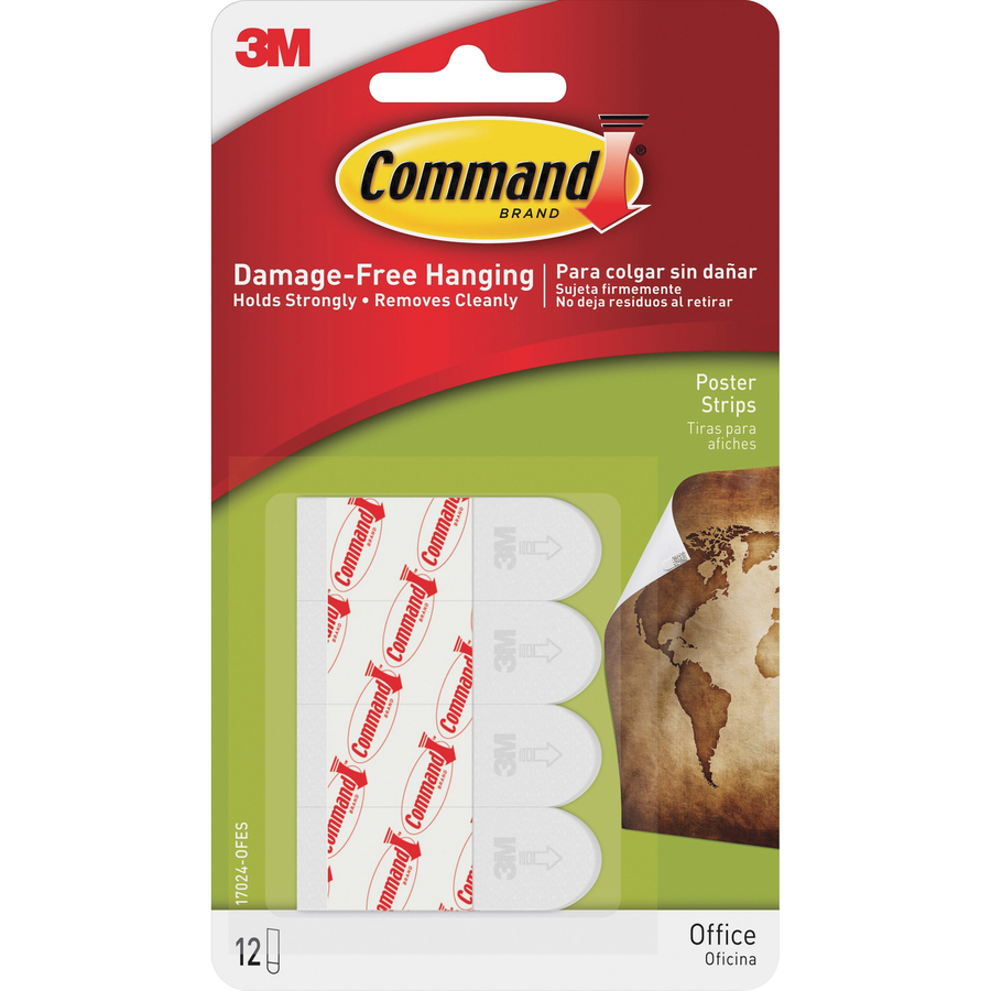 3M Command Poster Strips Damage Hanging 16 Poster Strips for sale online