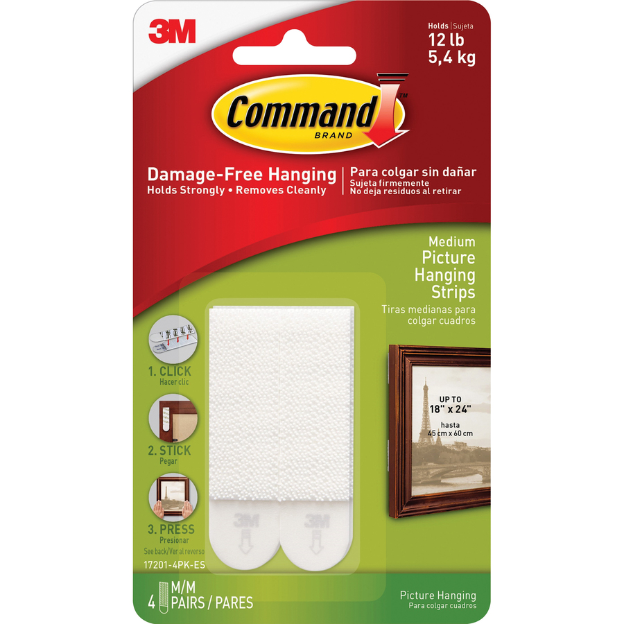 3M Command Adhesive Strip Picture Hanging, Pack of 1, White