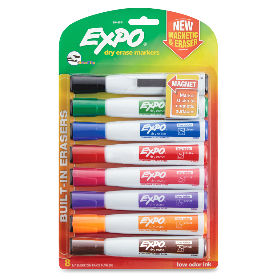 Expo - Pack of 16 Low Odor Chisel Tip Dry Erase Markers, Assorted