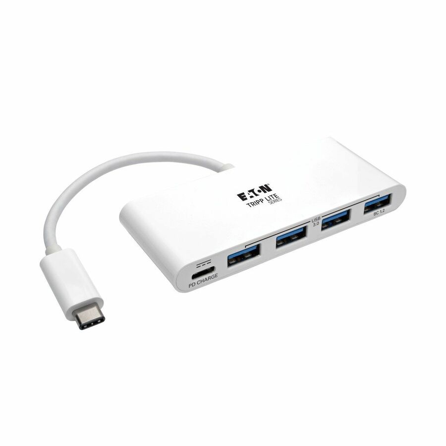 Tripp Lite 4-Port USB 3.1 Gen 1 Portable Hub, USB-C to (x4) USB-A, with USB-C Charging Port - USB Type C - External - 4 USB Port(s) - 4 USB 3.0 Port(s)