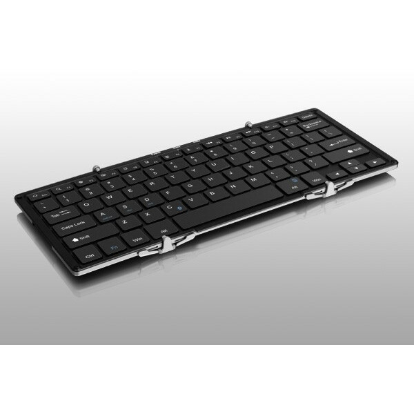 Portable Bluetooth Keyboard Slim Tri-Fold with Built in Lithium Ion Battery