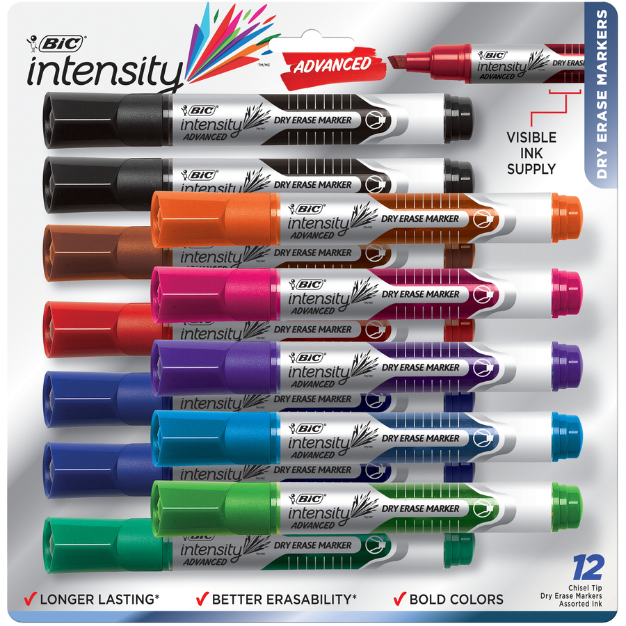 Blister de 12 marqueurs BIC Intensity Colors assortis