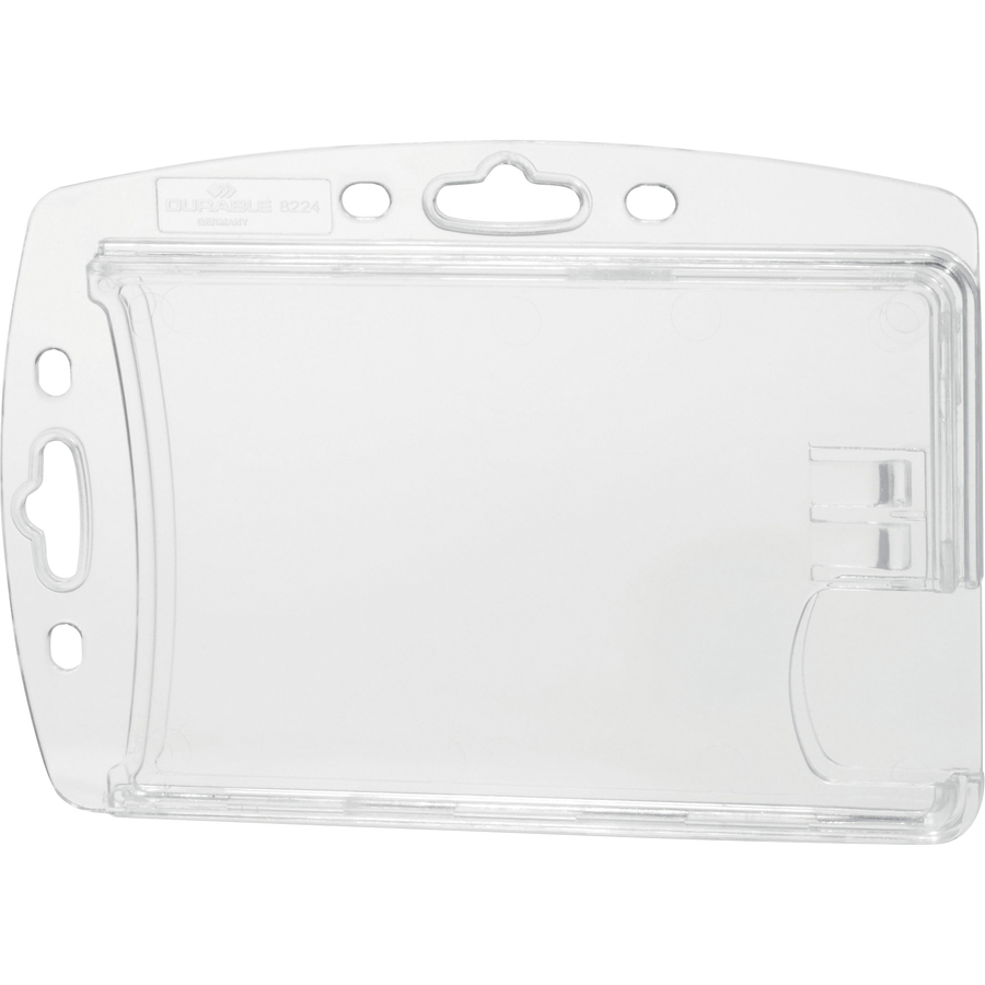 DURABLE® Shell Style Dual ID-Card Holder - 2-1/10 x 3-1/4 - Enclosed -  Plastic - Transparent - 10 / Box - Bluebird Office Supplies