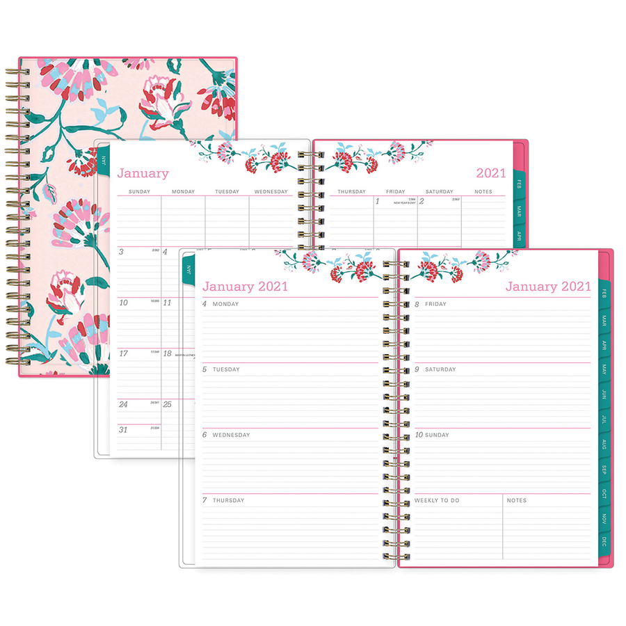 Bls101618 Blue Sky Bca Alexandra Small Weekly Monthly Planner Julian Dates Weekly Monthly 1 Year January 2021 Till December 2021 1 Week Double Page Layout 5