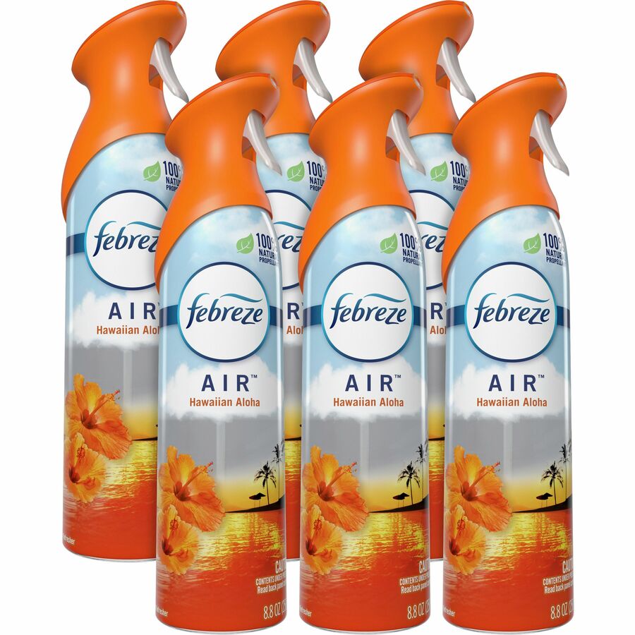 Febreze Air Freshener Spray - Spray - 8.5 fl oz (0.3 quart) - Hawaiian Aloha  - 6  Carton - Odor Neutralizer, VOC-free - Reliable Paper