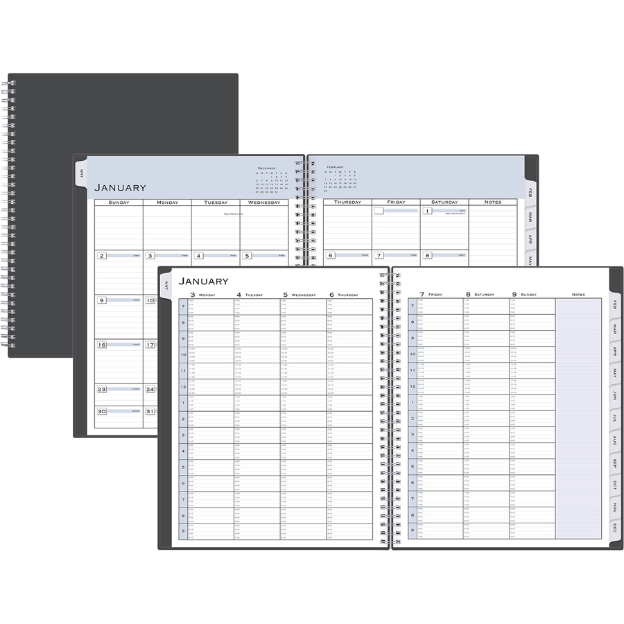 BLS100009 Blue Sky® Passages Appointment Planner, 11 X 8.5, Charcoal
