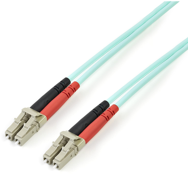 Startech Aqua OM4 Duplex Multimode Fiber Optic Cable - 100 Gb - 50/125 - LSZH - LC/LC - 3 m (450FBLCLC3)