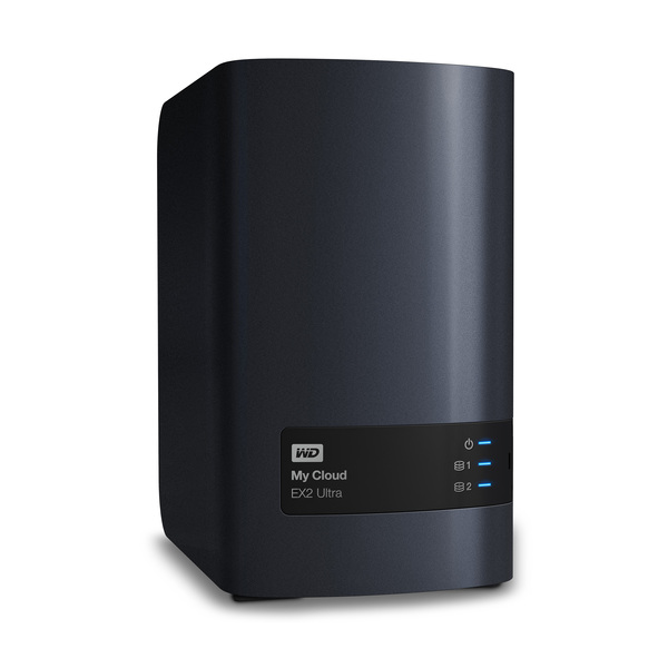 WD 20TB Network Attached Storage My Cloud EX2 Ultra 2-Bay NAS - Media Server with transcoding (WDBVBZ0200JCH-NESN)